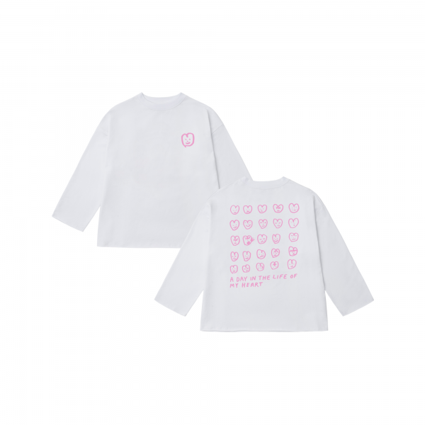 Лонгслів білий hearts