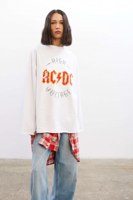 Longsleeve white AC/DC