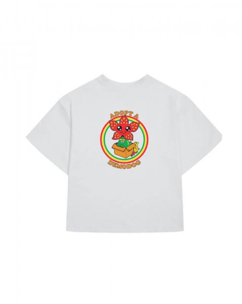 Футболка оверсайз белая adopt a demodog