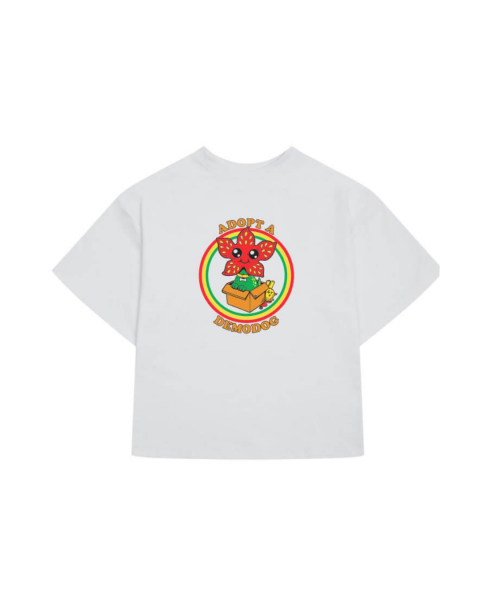 Футболка оверсайз біла adopt a demodog