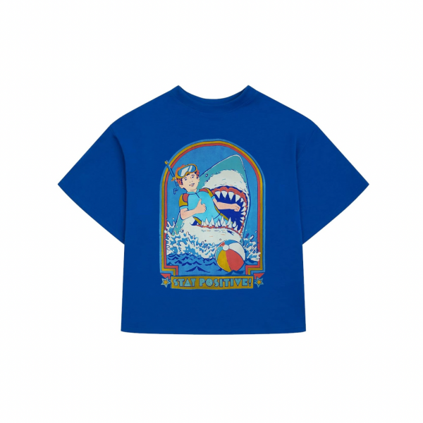 Футболка синя stay positive