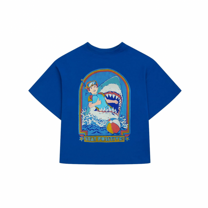 Футболка синя stay positive